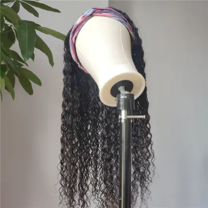 Headband wig human hair water wave headband with wig human hair whole sale headband wigs