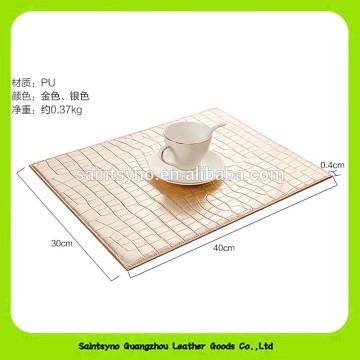 30*40cm Large Size Golden Crocodile Leatherette Restaurant Table Mat 16019