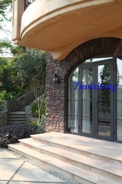 Aluminum Casement Door with Grille for Entrance Door