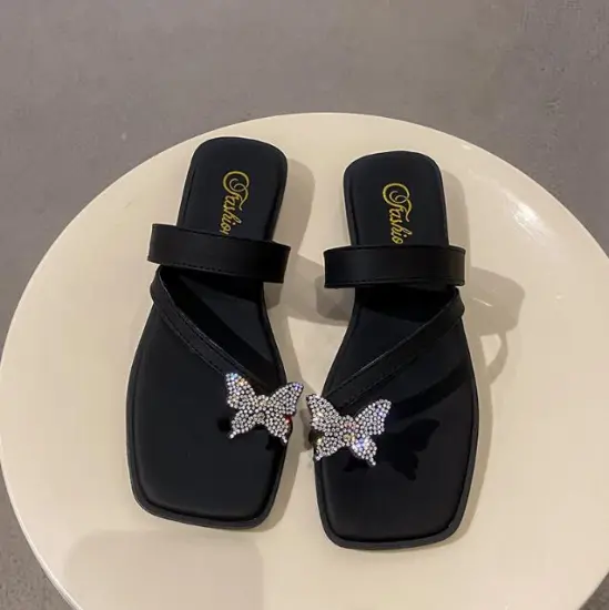 New Butterfly Women's Flip Flop Sandals for Summer Outer Wear