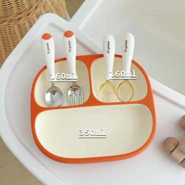 Creative Orange-and-White Kids' Tableware with Nutritious Design