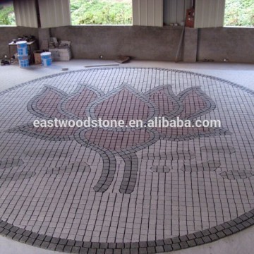 Granite natural stone medallions for square entry