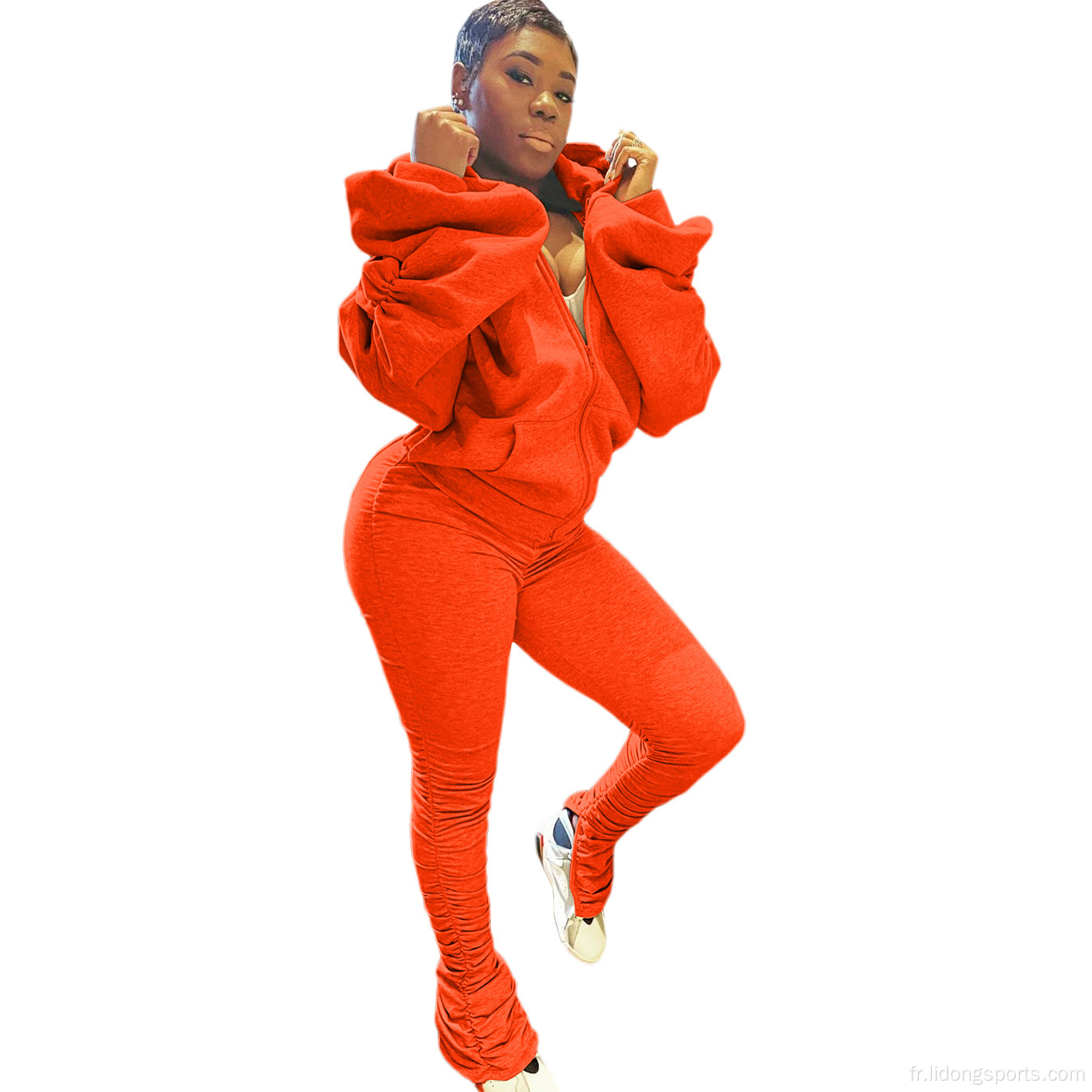 Nouveaux arrivées en gros Fashion Fashion Women Casual Hooded Tracksuit