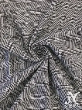 Black White Poly Span Jacquard Knit