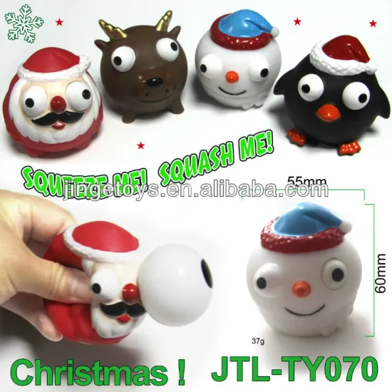 Vinyl Christmas Squeeze Toy With Pop Out Eyes
