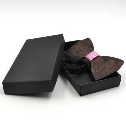 Fashionable party wooden bow tie ,bow tie packaging box