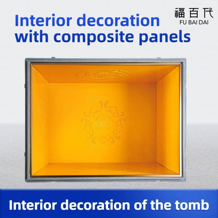 Conception de tombe intérieure de luxe avec panneau décoratif