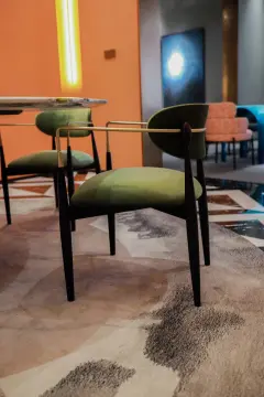 Luxury Green Dining Chair with metal leg