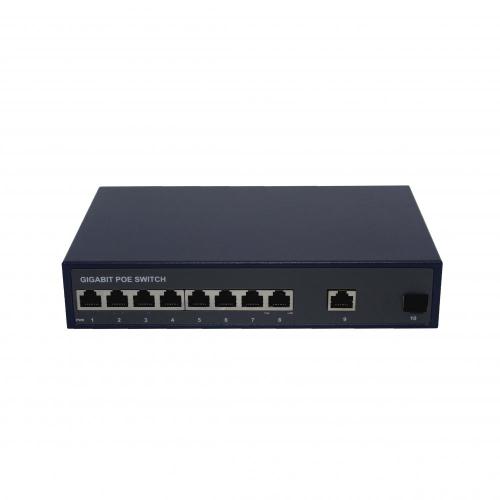 8 المنافذ Ethernet Poe Switch 1RJ45 1SFP