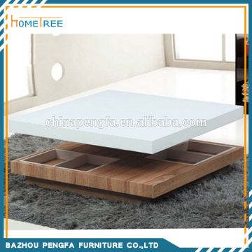 Fancy Design Square Wooden Coffee Table/MDF Covered Oak Paper Tea Table