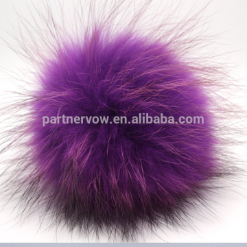 colorful real fluffy raccoon fur ball fur pom poms for hat