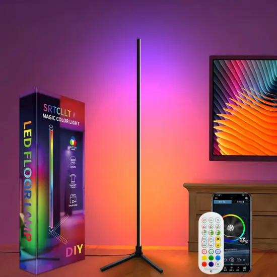 Led corner lamp WS2812 RGB 72LED led rgb dimmable smart corner floor lamp