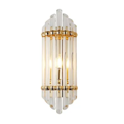 European Antique Gold Crystal Wall Lamp for Hotel Indoor Lighting