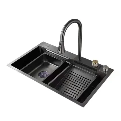 Feiyu Waterfall Sink: 304 Stainless Steel Kitchen Basin with Single Bowl Design