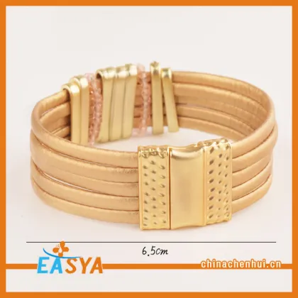 Well Handmade Jewelry Multi Leather Yellow Bracelet