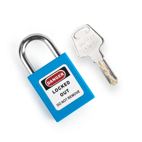 Custom Keyed Steel Beam Safety Padlocks with Plastic Lockout for Industrial Equipment