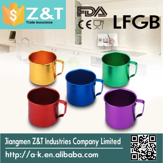 china wholesale Anodized drinking aluminum cup with Pattern