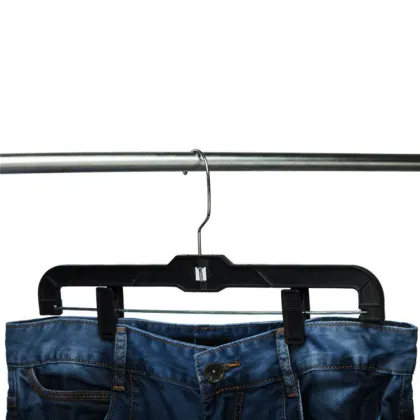 25pcs Black Plastic Skirt Pants Slack Bottom Hangers with Clips