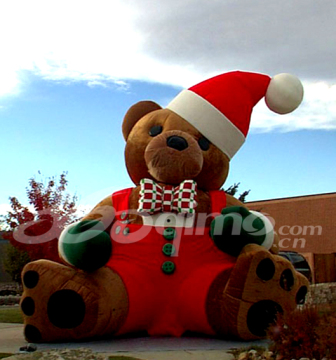 Giant Furry Santa Bear Inflatable (BMIC341)