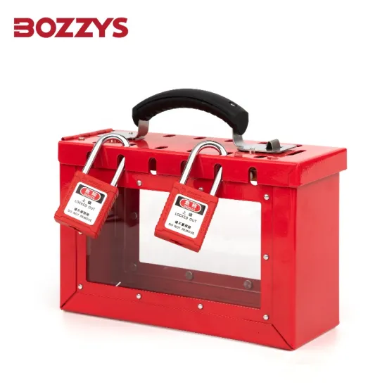 12-Padlock Combined Red Storage Group Lockout Box with Display Window