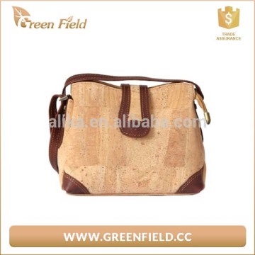 China shoulder bag eco-friendly Cork leather handmade ladies handbags cork shoulder bag
