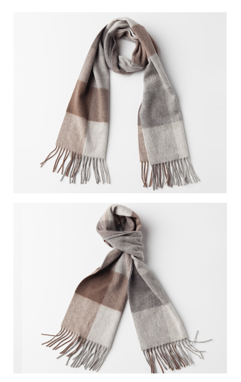 Unisex Plaids Wool Cashmere Scarf -8