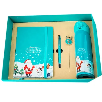 Luxury Custom Logo Business Gift Set: Promotional Christmas Notebook with Pen for Office, School, and Students