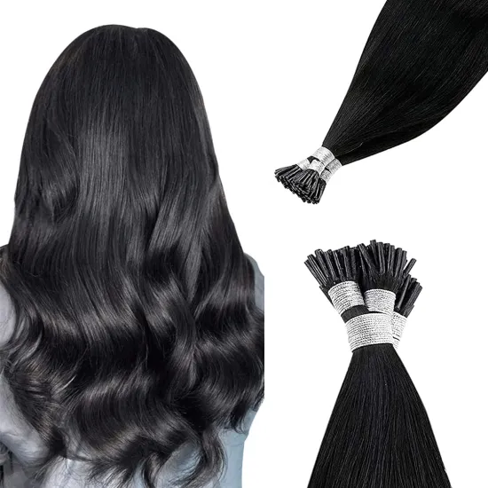 No any split ends stick Remy human hair extensions pre bonded I tip Hair Extension double drawn Stick I tip Hair Extension