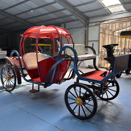 Metal Princess Pumpkin Horse Cart Cinderella Carriage