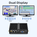 Dual RJ45 LAN RS232 com mini escritorio PC