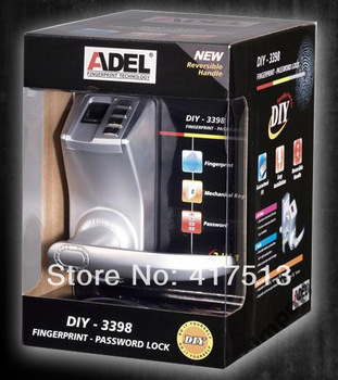 New ADEL3398 , Biometric Fingerprint Keyless DIY Door Lock ,3 in 1