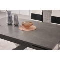 Mesa de comedor de cerámica gris de doble extensión moderna