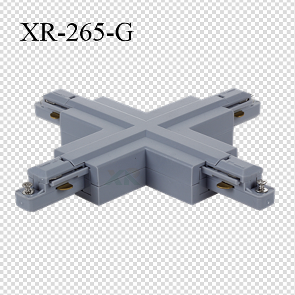 2 Wires Track + Connector in Gray