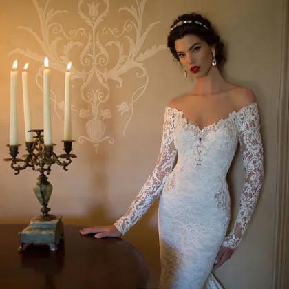 Lace Mermaid Gown Bridal Wedding Dress (Dream-100103)