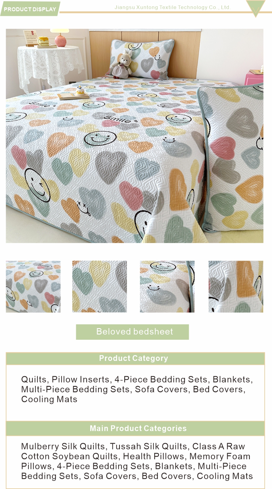 Washed Cotton Bed Cover with Machine Wash