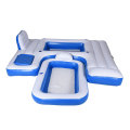 White Inflatable floating island 3 people floating island