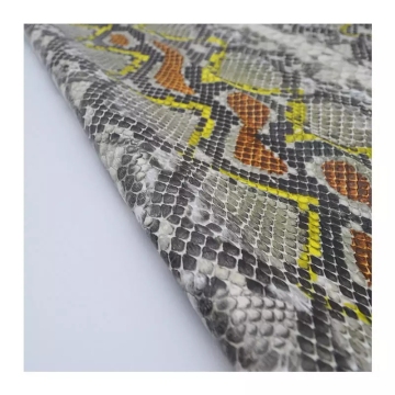 Multicolor Animal Skin Patterned Snake PU Faux Leather Fabric for Fashion Accessories and Clothing
