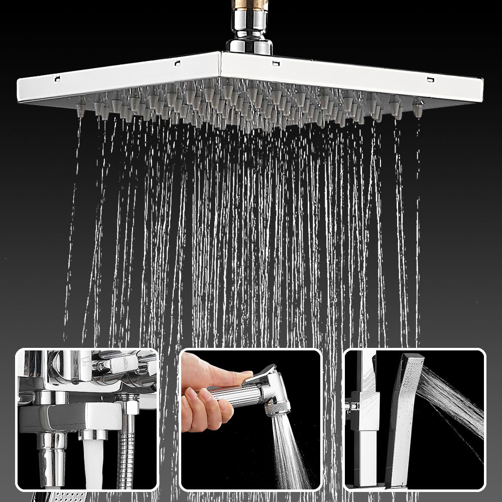 サニタリーウェア真ちゅう製バスルームスクエアレインフォールシャワー水栓ハンドスプレー付き