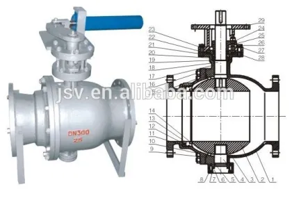 Pneumatic Operate Insulation hot water stainless steel Ball Valve stems