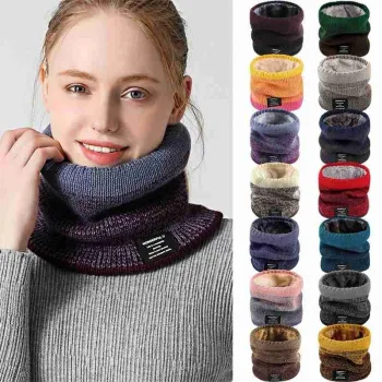 1pcs Fleece Scarf Buff On The Neck Winter Face Bandana Crinkle Hijab Knitted Ring For Unisex Neck Scarf Cotton Fleece Scarf