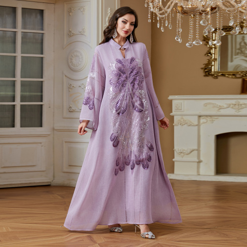 منجوق Kaftan Abaya با طراحی زیبا با پولک دوزی