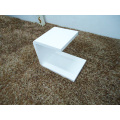 Contemporary small white wooden side table