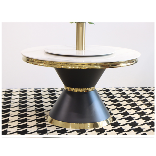 Mesa de comedor de lujo ligera con mesa giratoria para el hogar