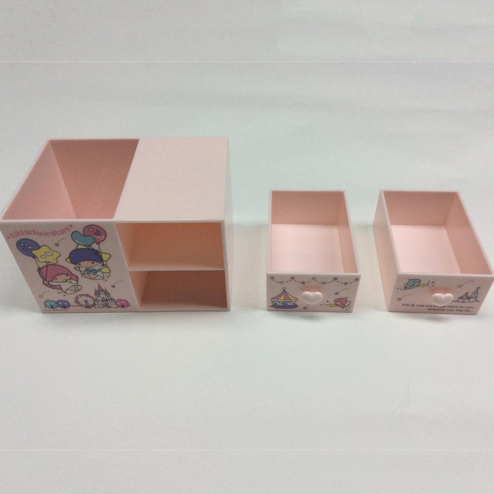 Plastic cartoon storage box with drawer