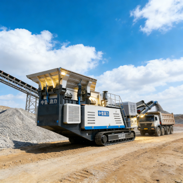 Auf Raupen montierte mobile Siebanlage für den Steinbruchabbau und die Verarbeitung von Bauschutt, 50–300 TPH