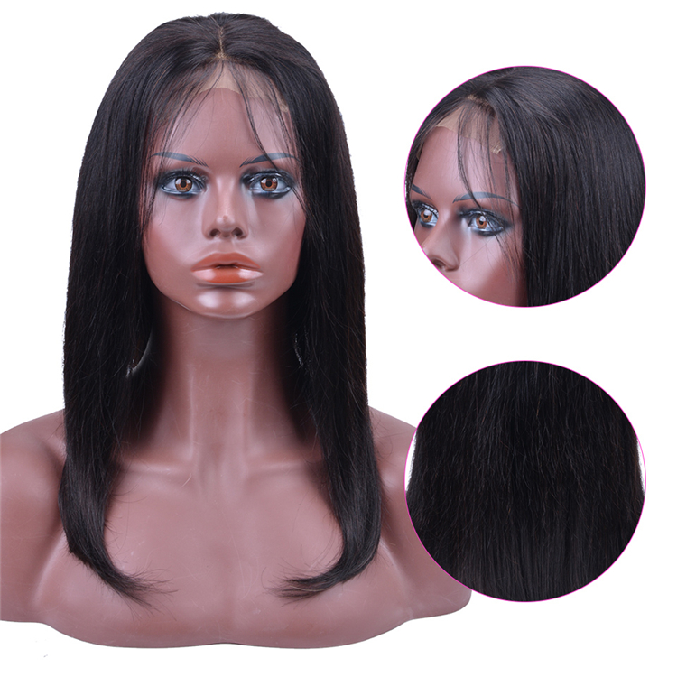 Hot Selling 150 Densty Short Lace Front Human Hair Wigs Raw Indian Hair Wigs Human Hair Straight Bob Wigs For Black Women