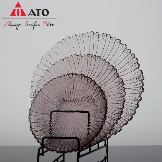 Design light purple Glass Plates for Restaurant Party