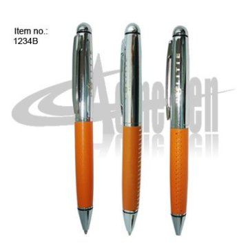 Classic and elegant PU leather ball pen
