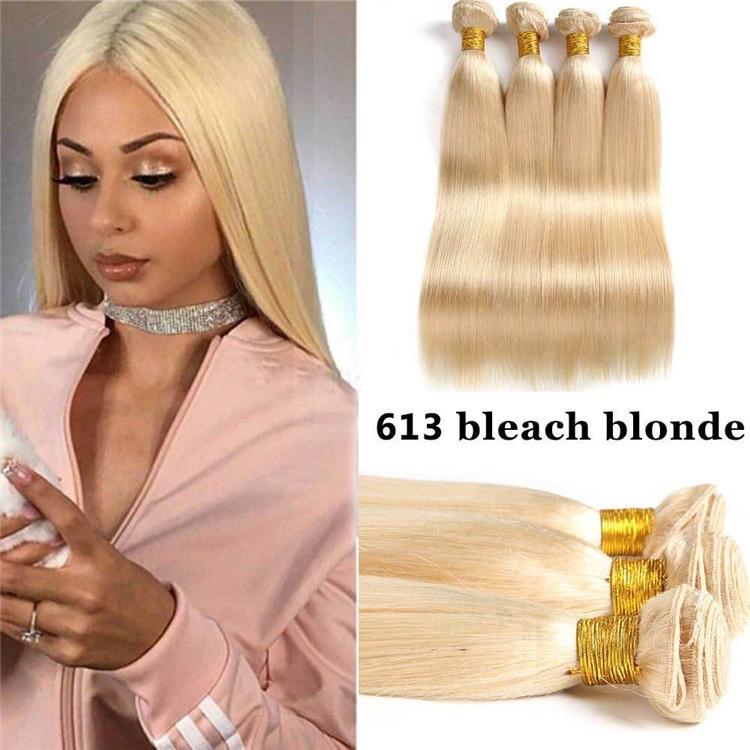 unprocessed Straight Remy Hair Extension Weave Top Grade Virgin Bleach Brazilian blonde hair bundles cheap hauman Hair Bundles