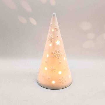Lámpara LED de cerámica con forma de copo de nieve en forma de cono